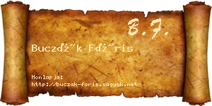 Buczák Fóris névjegykártya
